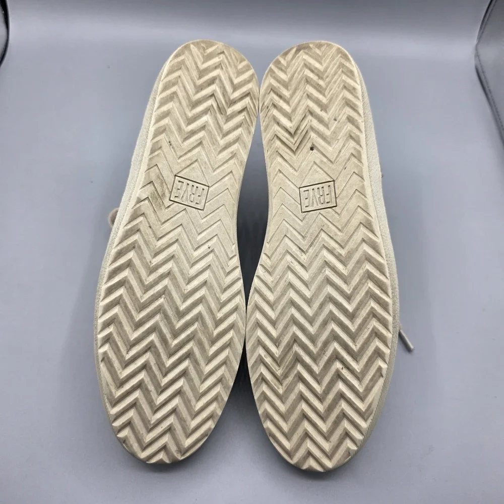 Frye Webster Sneakers Womens 8.5 Beige Leather Platform Snake Print Low Top Shoe